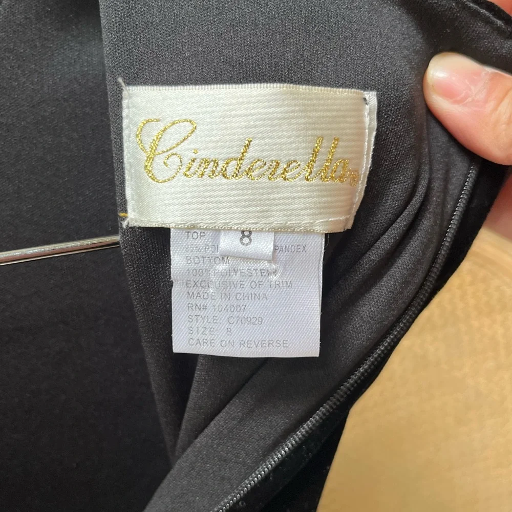 Cinderella Black and White Cap Sleeve Girls Dress